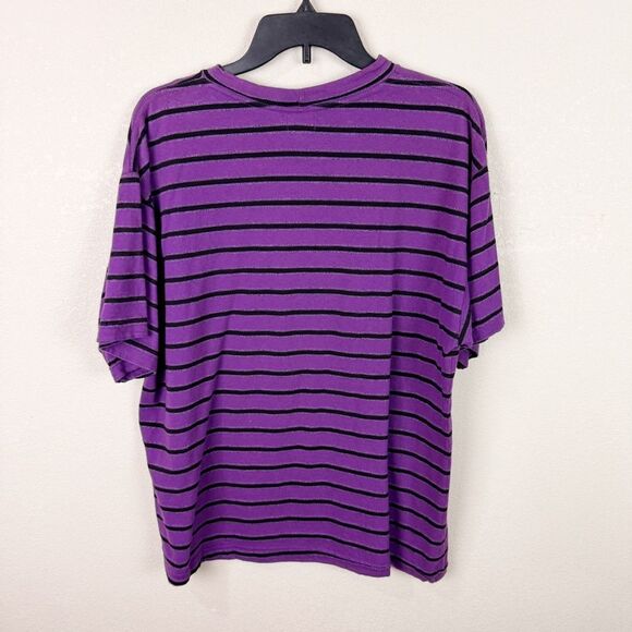 Guess Vintage Deadstock Y2K Purple Spell Out Logo Short Sleeve Tee Shirt XL - Picture 7 of 8